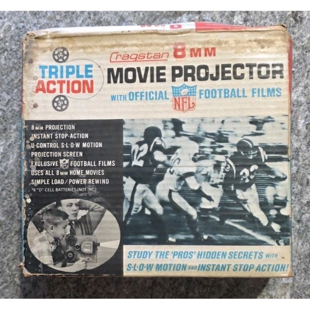 Vintage 3918-1‎ CRAGSTAN 8mm Triple Action MOVIE PROJECTOR Battery